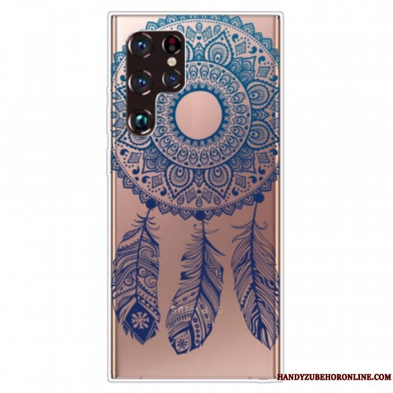 Cover Samsung Galaxy S22 Ultra 5G Mandala Med Enkelt Blomst