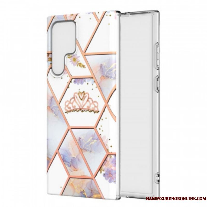 Cover Samsung Galaxy S22 Ultra 5G Marmoreret Krone