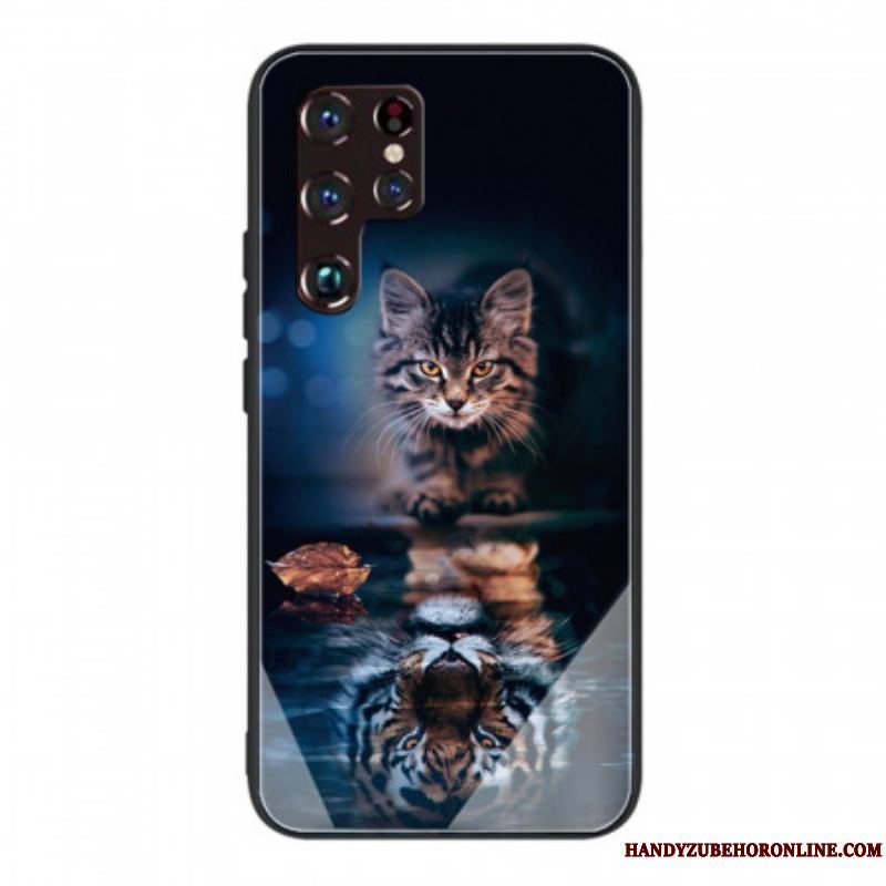 Cover Samsung Galaxy S22 Ultra 5G Mit Tiger Hærdet Glas