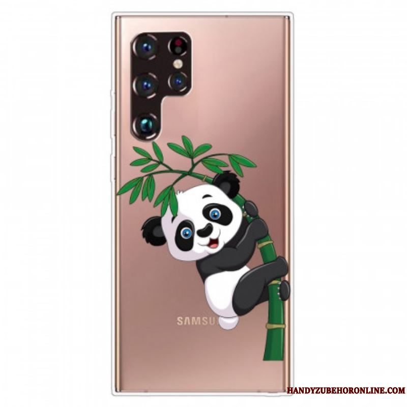 Cover Samsung Galaxy S22 Ultra 5G Panda På Bambus