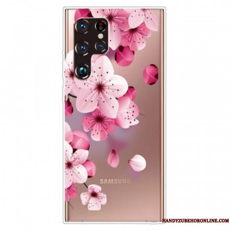 Cover Samsung Galaxy S22 Ultra 5G Små Lyserøde Blomster