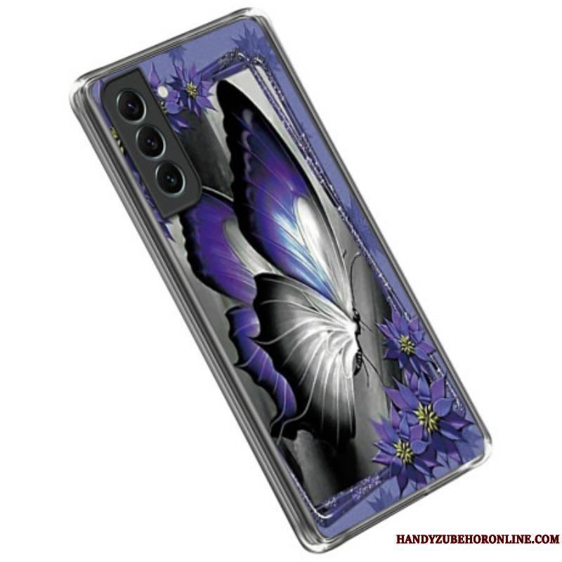 Cover Samsung Galaxy S23 5G Lilla Sommerfugl