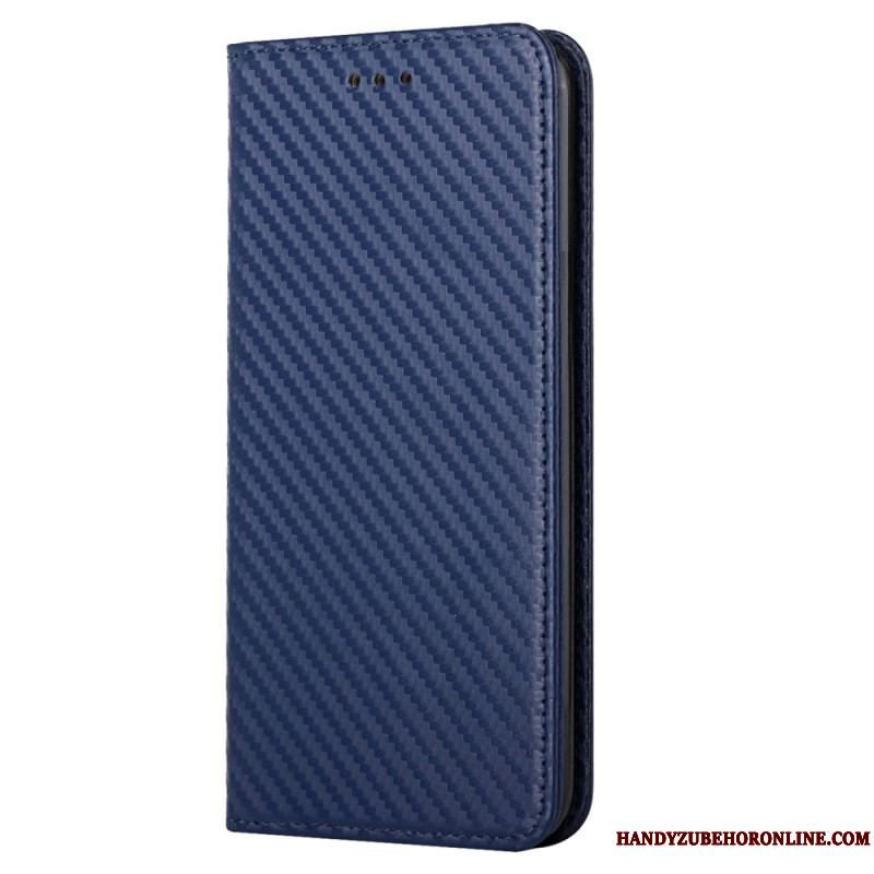 Cover Samsung Galaxy S23 5G Med Snor Flip Cover Strappy Carbon Fiber Style