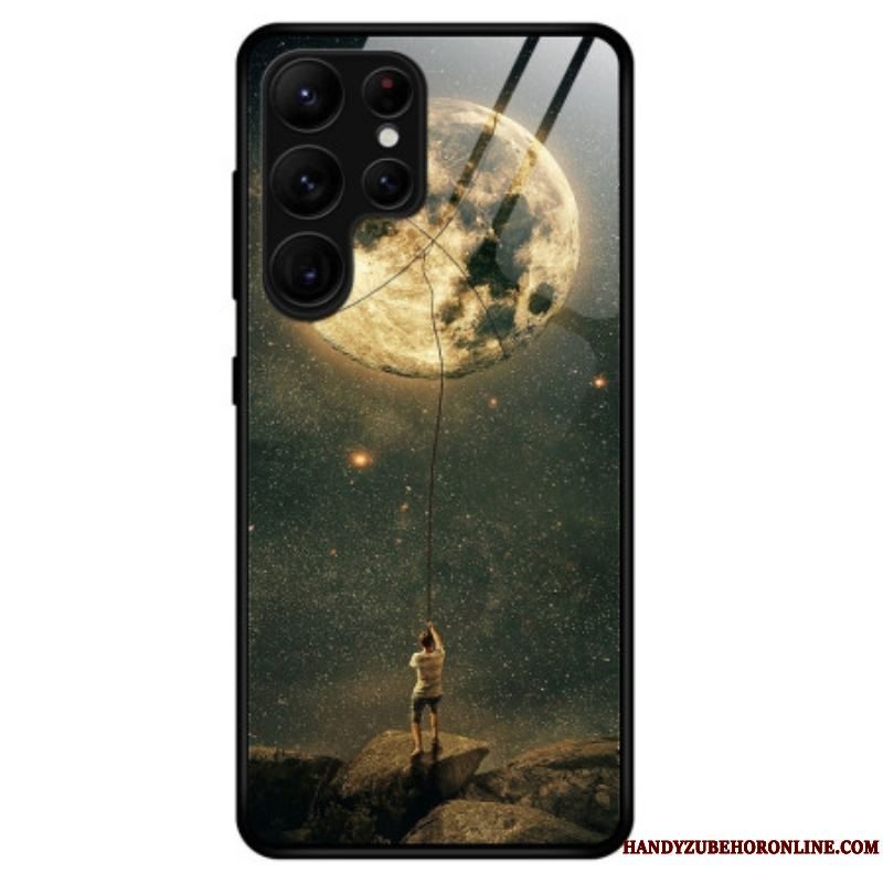 Cover Samsung Galaxy S23 Ultra 5G Moon Man Hærdet Glas