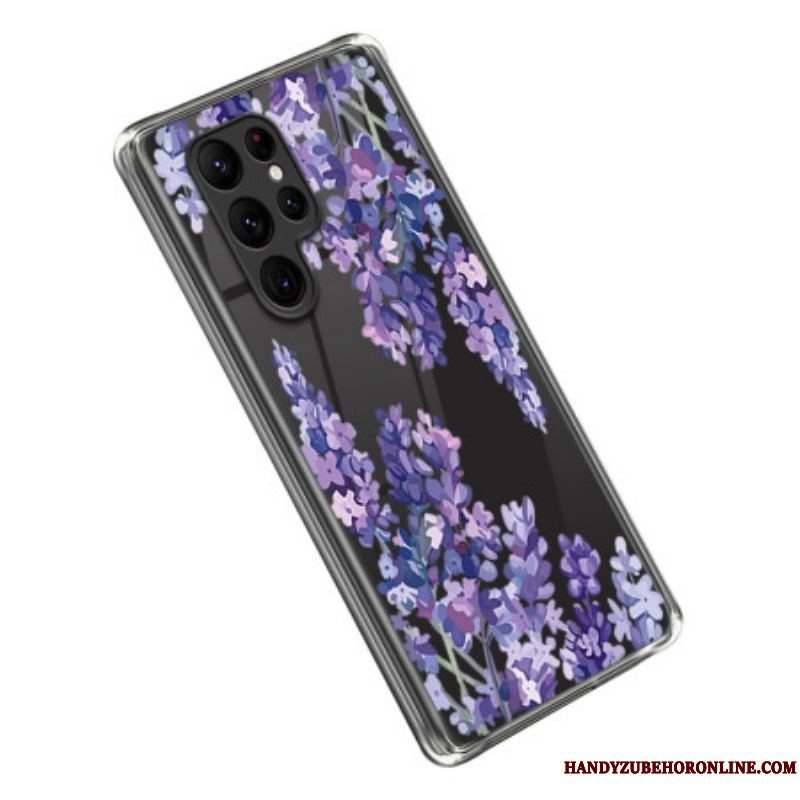 Cover Samsung Galaxy S23 Ultra 5G Sømløse Lilla Blomster