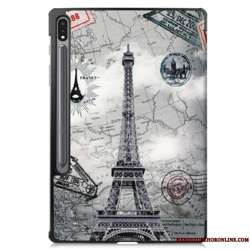 Cover Samsung Galaxy Tab S7 FE Eiffeltårnet Stylus Holder