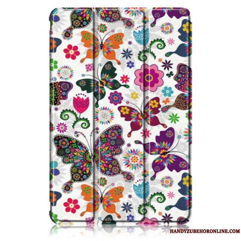 Cover Samsung Galaxy Tab S7 FE Forbedrede Sommerfugle Og Blomster