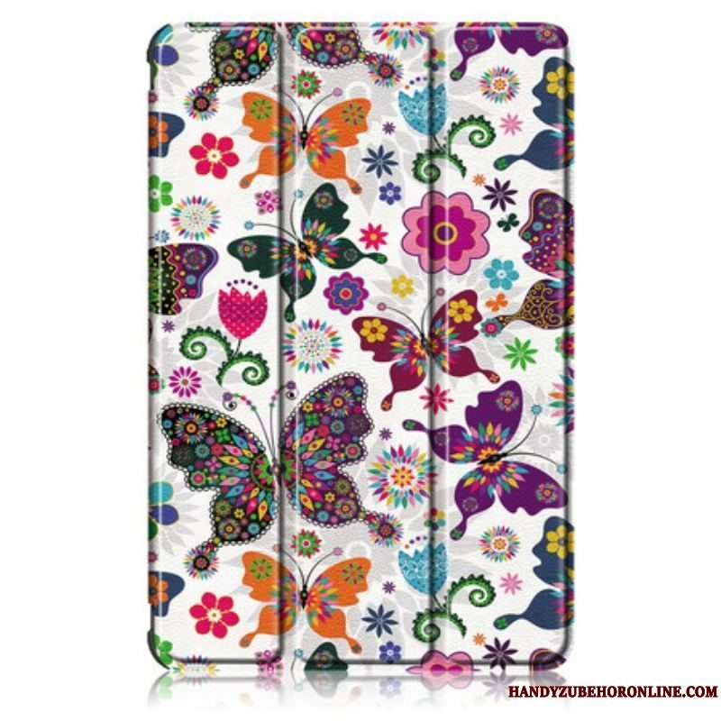 Cover Samsung Galaxy Tab S8 / Tab S7 Forbedrede Sommerfugle Og Blomster