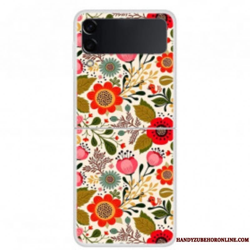 Cover Samsung Galaxy Z Flip 3 5G Flip Cover Blomster