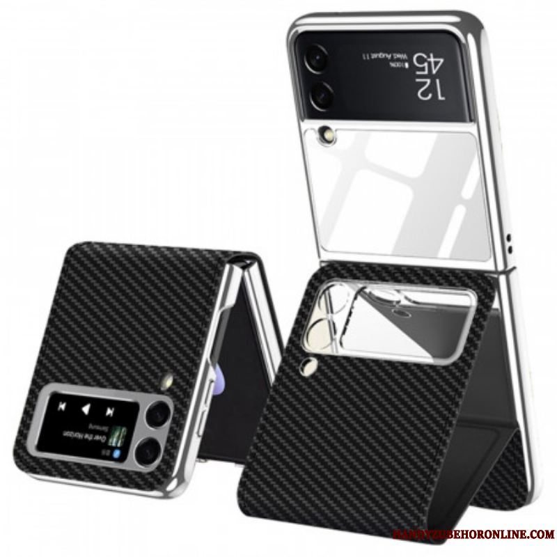 Cover Samsung Galaxy Z Flip 3 5G Flip Cover Carbon Mirror Effekt Og Support