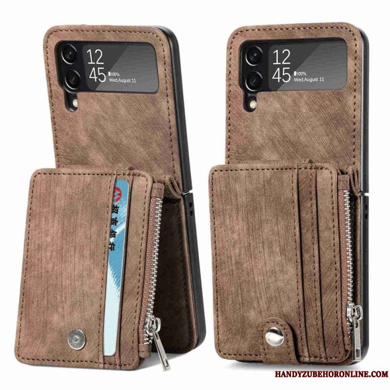 Cover Samsung Galaxy Z Flip 4 Flip Cover Kortholder / Møntpung