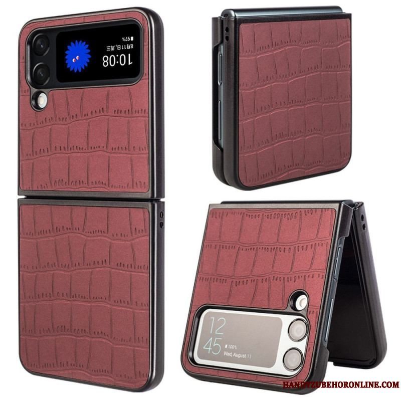 Cover Samsung Galaxy Z Flip 4 Flip Cover Krokodillehudstil