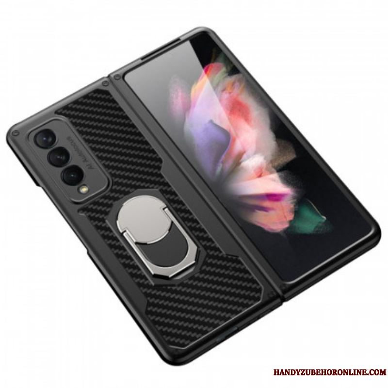 Cover Samsung Galaxy Z Fold 3 5G Carbon Fiber Ring-support Gkk