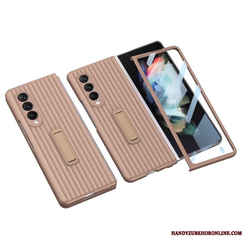 Cover Samsung Galaxy Z Fold 3 5G Tekstureret Bagside Og Skærmbeskytter Gkk