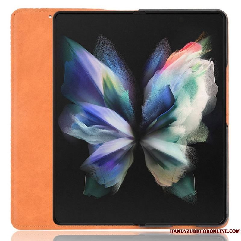 Cover Samsung Galaxy Z Fold 4 Flip Cover Retro Pen Opbevaring