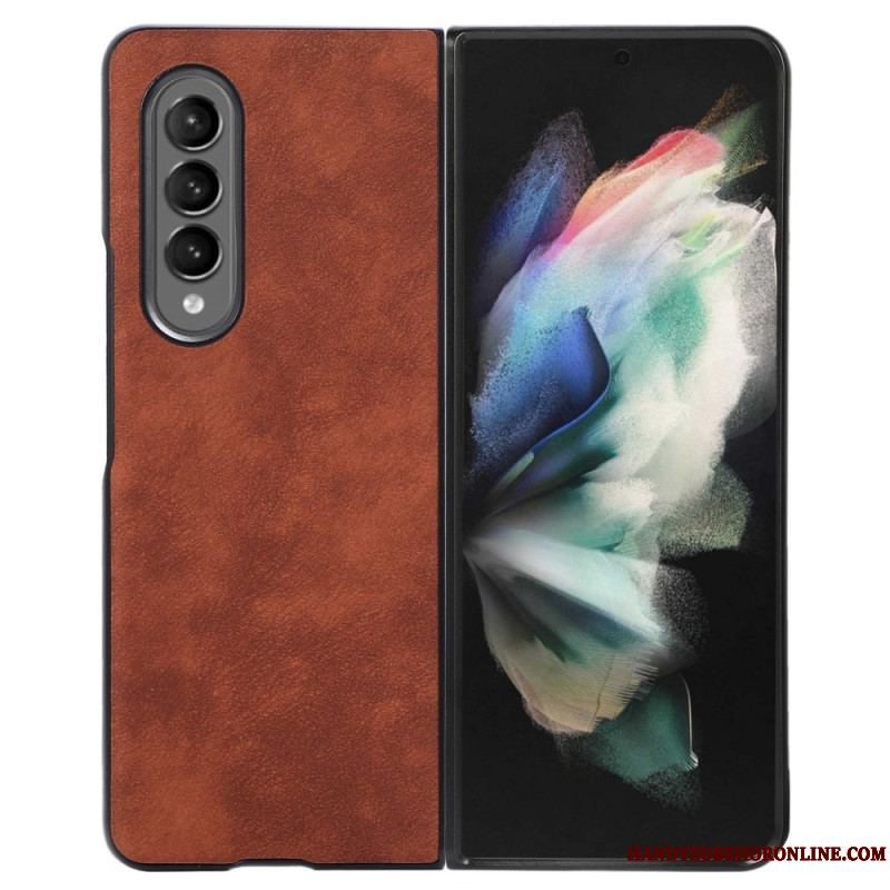 Cover Samsung Galaxy Z Fold 4 Imiteret Læder Hudtekstur