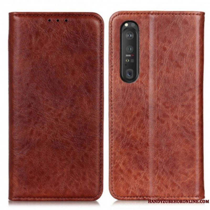 Cover Sony Xperia 1 III Flip Cover Tekstureret Splitlæder