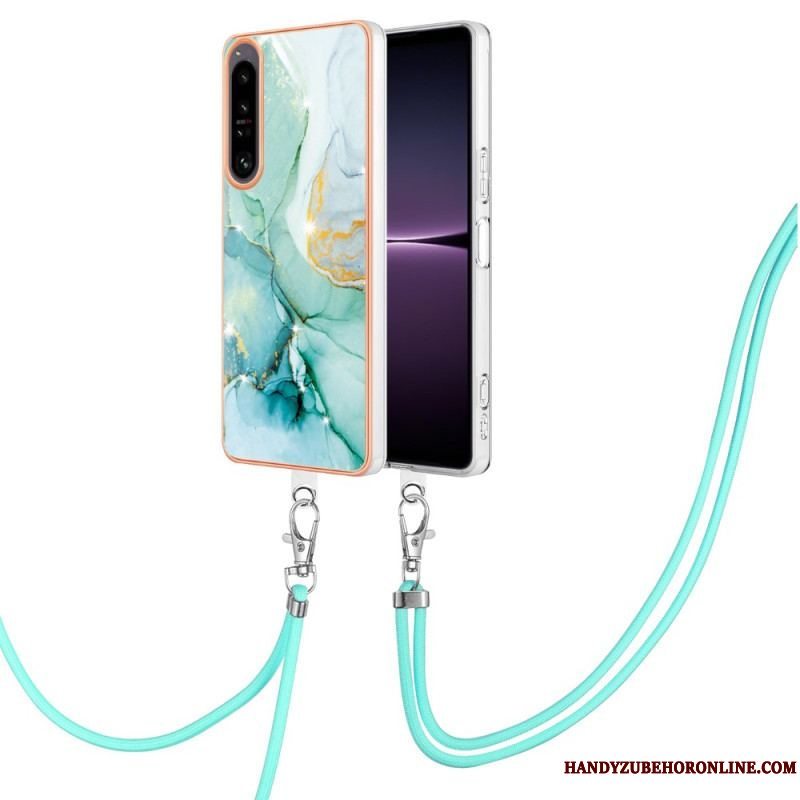 Cover Sony Xperia 1 IV Med Snor Med Marmorsnor