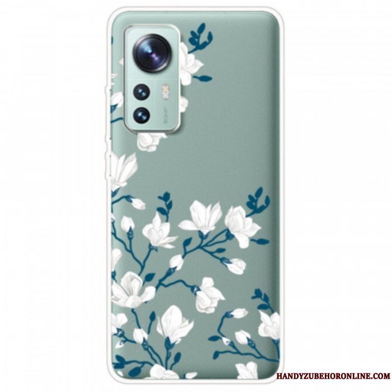 Cover Xiaomi 12 / 12X Hvide Blomster