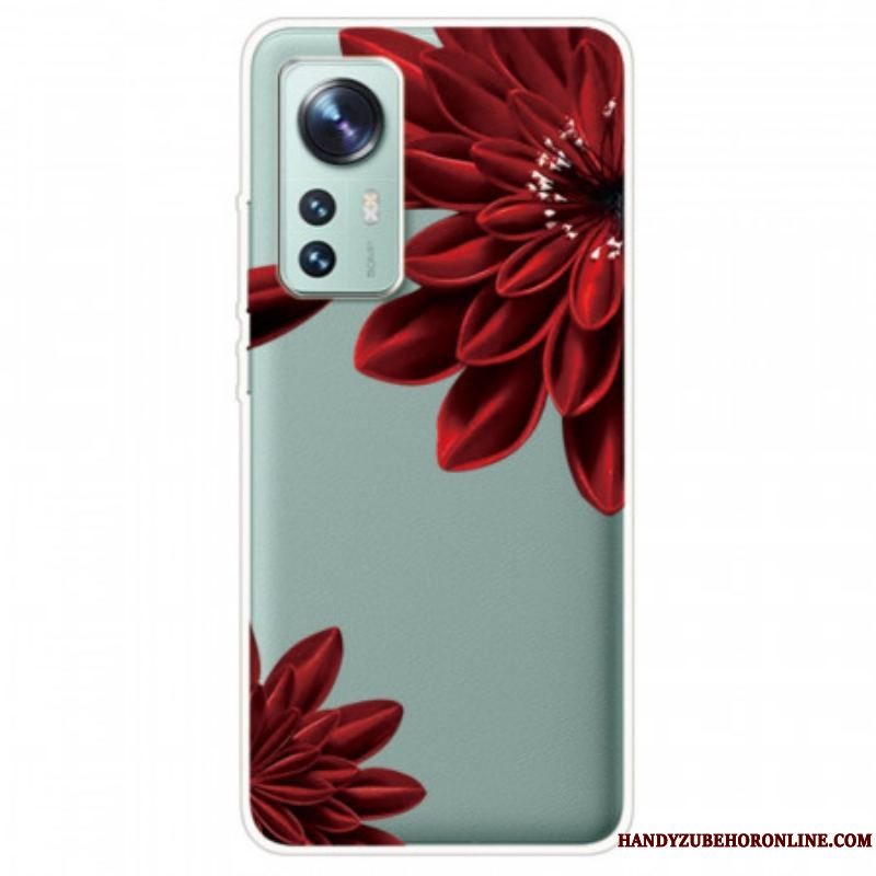 Cover Xiaomi 12 / 12X Røde Blomster