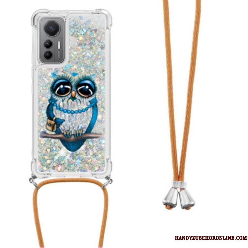 Cover Xiaomi 12 Lite Med Snor Sequin Snøre Mrs. Owl