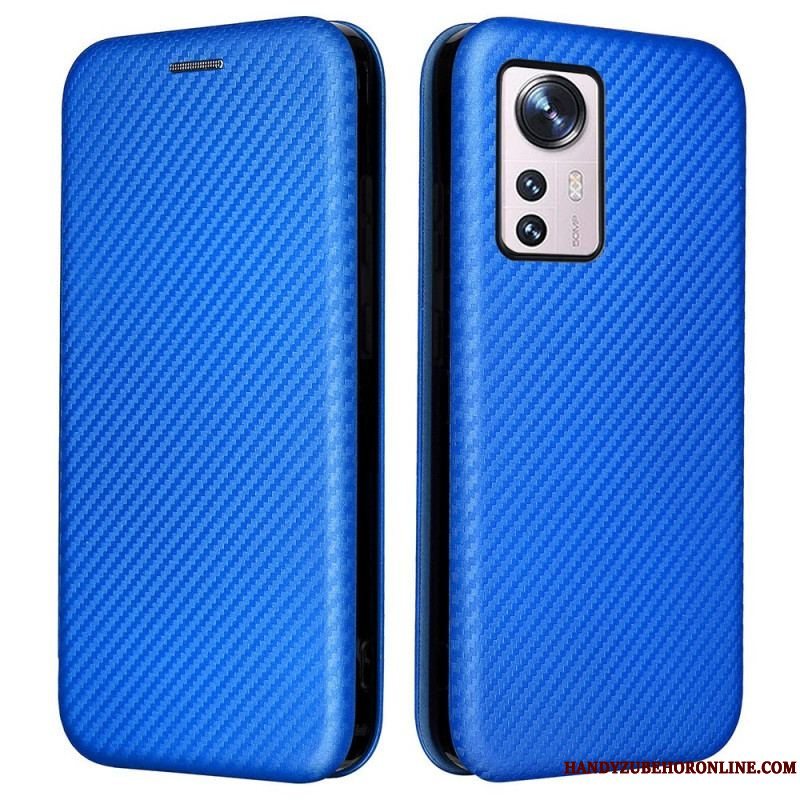 Cover Xiaomi 12 Pro Flip Cover Farvet Carbon Silikone