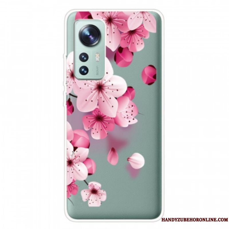 Cover Xiaomi 12 Pro Silikone Rose Blomster