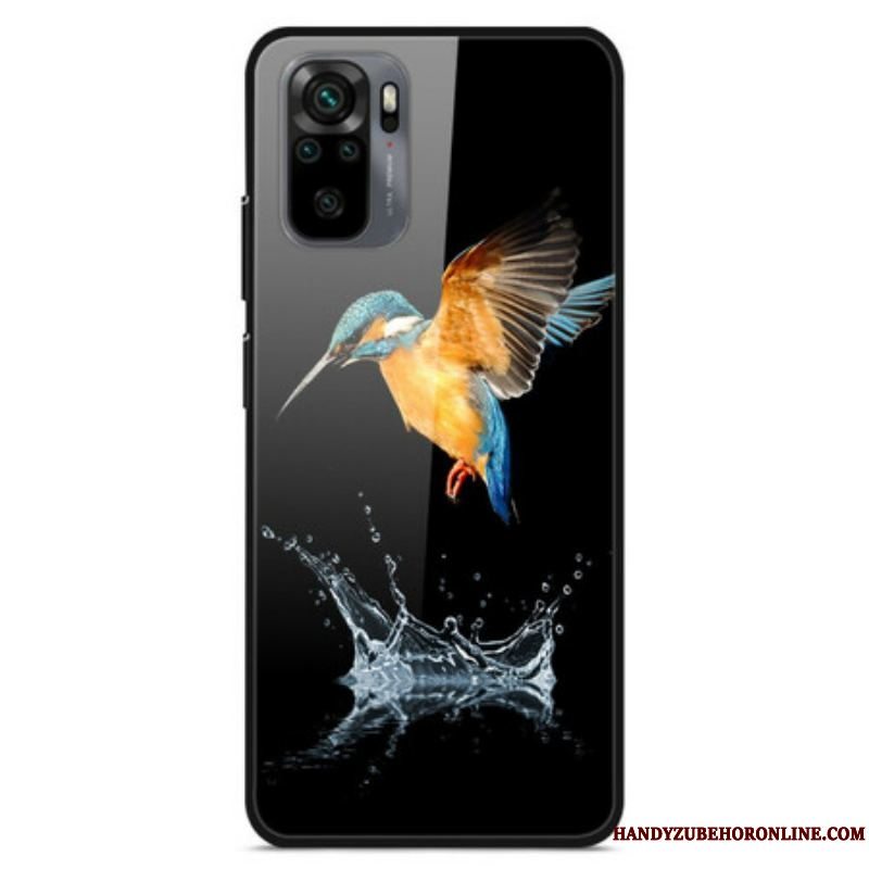 Cover Xiaomi Redmi Note 10 / 10S Crown Bird Hærdet Glas