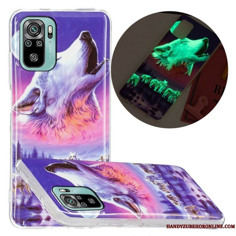 Cover Xiaomi Redmi Note 10 / 10S Fluorescerende Wolf Series