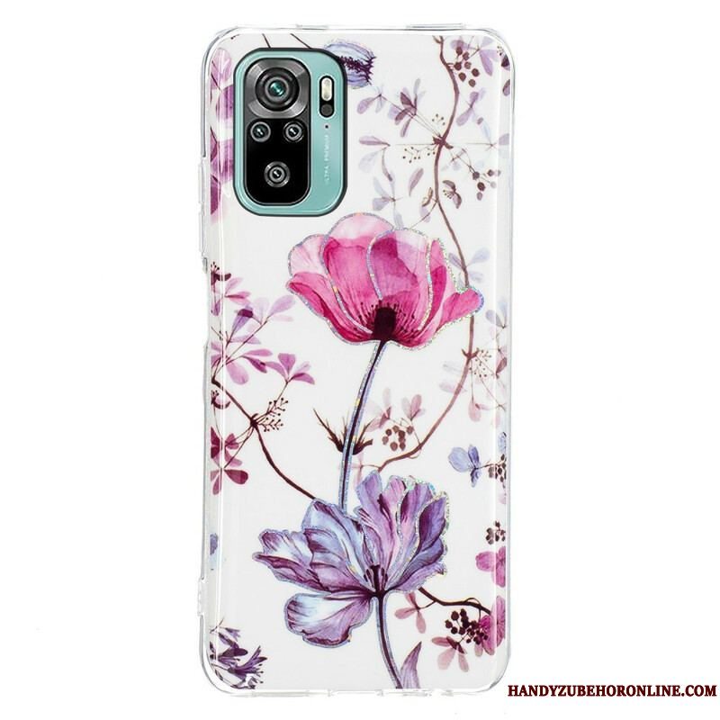 Cover Xiaomi Redmi Note 10 / 10S Marmorerede Blomster