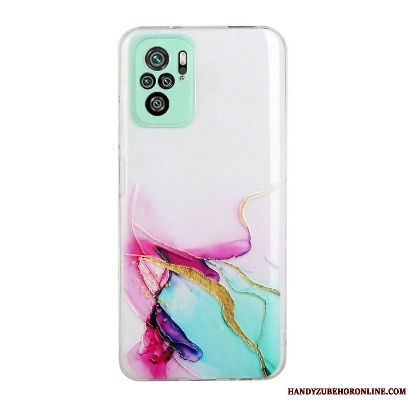 Cover Xiaomi Redmi Note 10 / 10S Silikone Marmor Effekt