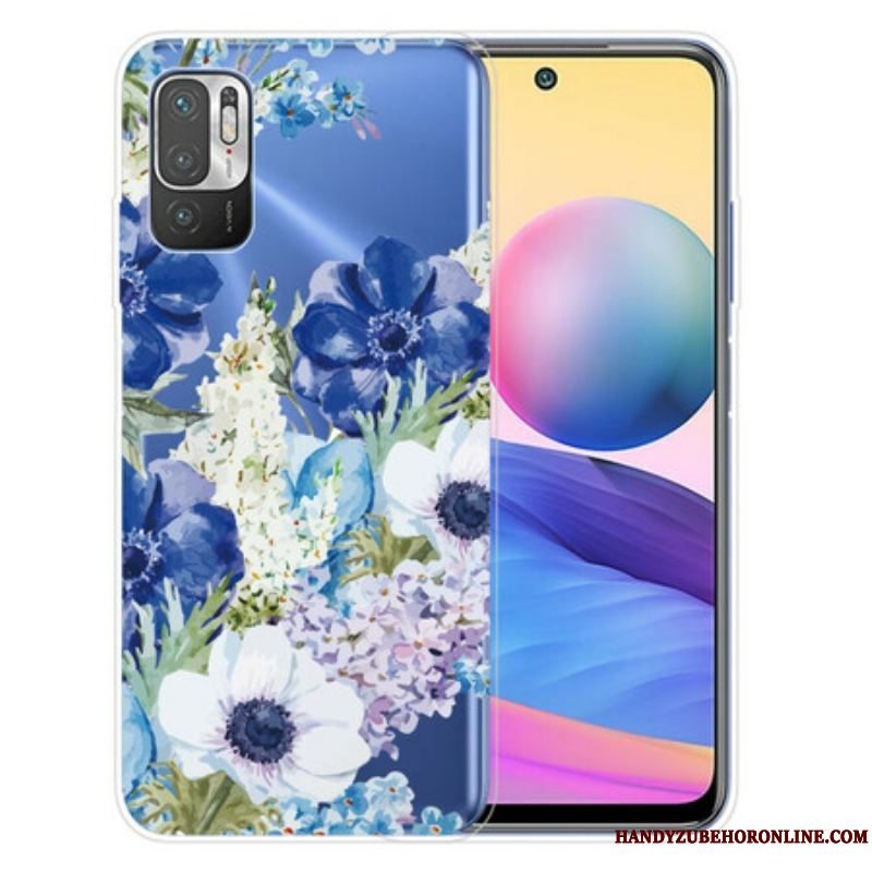 Cover Xiaomi Redmi Note 10 5G Akvarel Blå Blomster