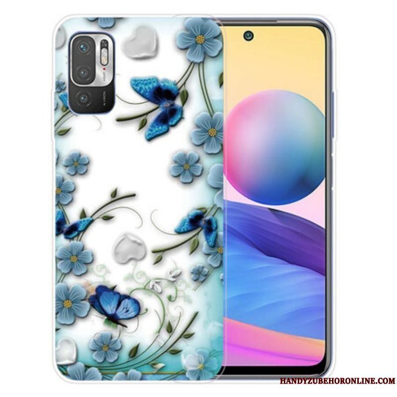 Cover Xiaomi Redmi Note 10 5G Retro Sommerfugle Og Blomster