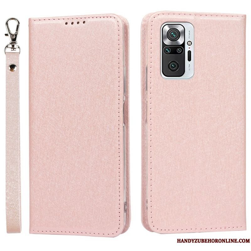 Cover Xiaomi Redmi Note 10 Pro Flip Cover Blødt Læderstil Med Rem