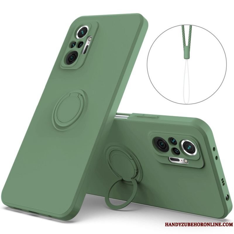 Cover Xiaomi Redmi Note 10 Pro Flydende Silikone Ring Og Snor