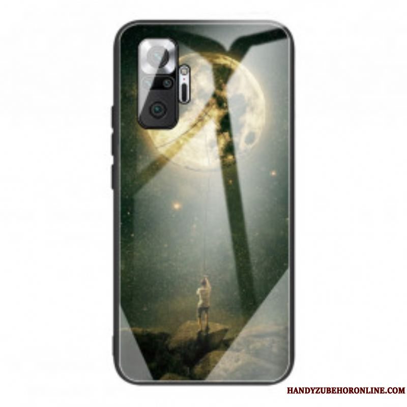 Cover Xiaomi Redmi Note 10 Pro Moon Man Hærdet Glas