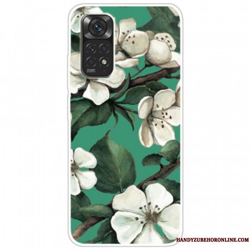 Cover Xiaomi Redmi Note 11 Pro / 11 Pro 5G Hvide Blomster