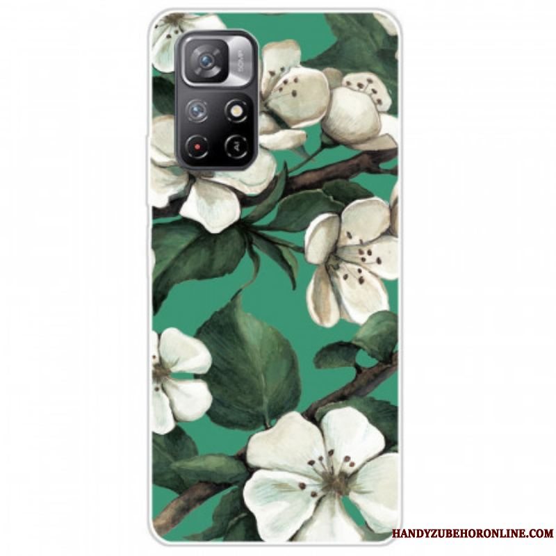Cover Xiaomi Redmi Note 11 Pro Plus 5G Silikone Hvide Blomster