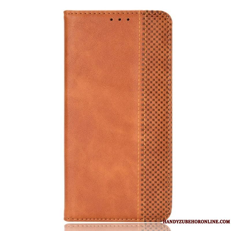 Cover Xiaomi Redmi Note 12 4G Flip Cover Stiliseret Læderstil