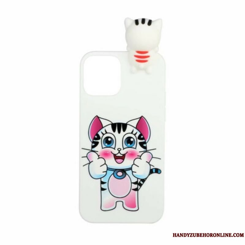 Cover iPhone 13 Mini 3d Cat Sjov