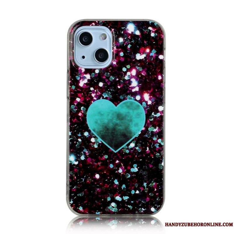 Cover iPhone 13 Mini Glitter Marmor