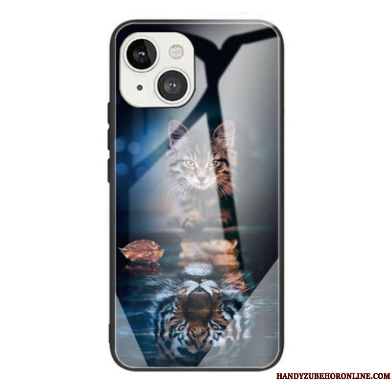 Cover iPhone 13 Mini Mit Tiger Hærdet Glas