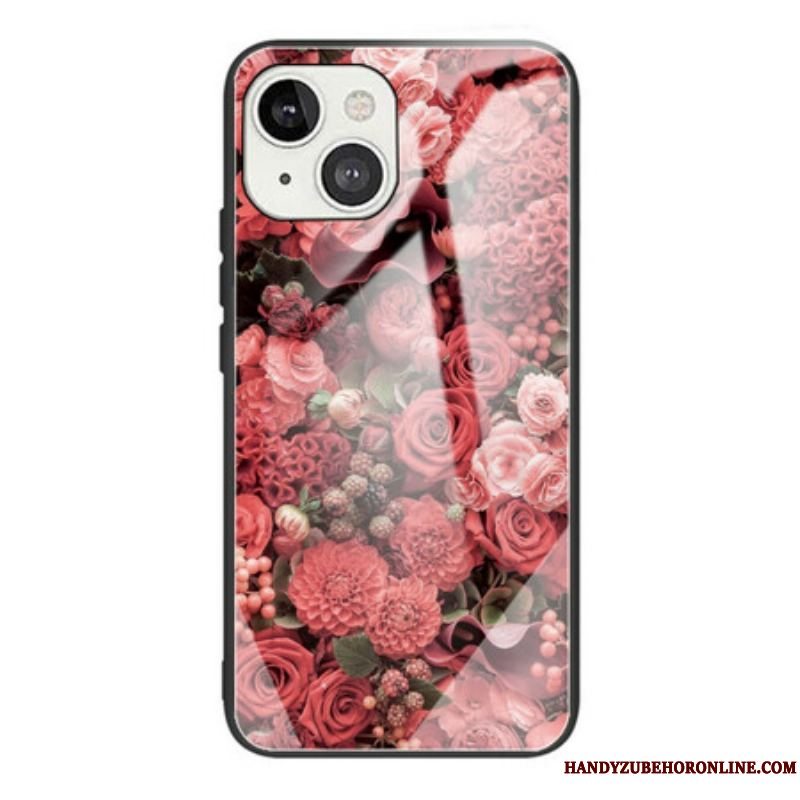 Cover iPhone 13 Mini Rose Blomster Hærdet Glas