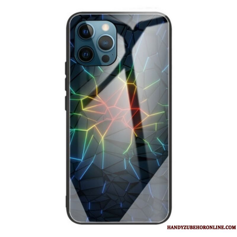 Cover iPhone 13 Pro Max Geometri Hærdet Glas