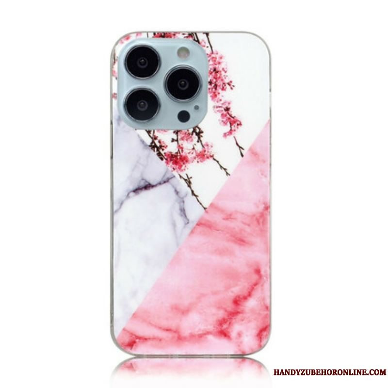 Cover iPhone 13 Pro Max Marmoreret Blommeblomst