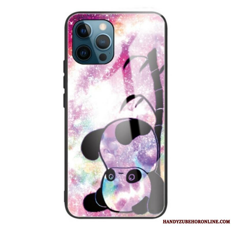 Cover iPhone 13 Pro Panda Og Bambus Hærdet Glas