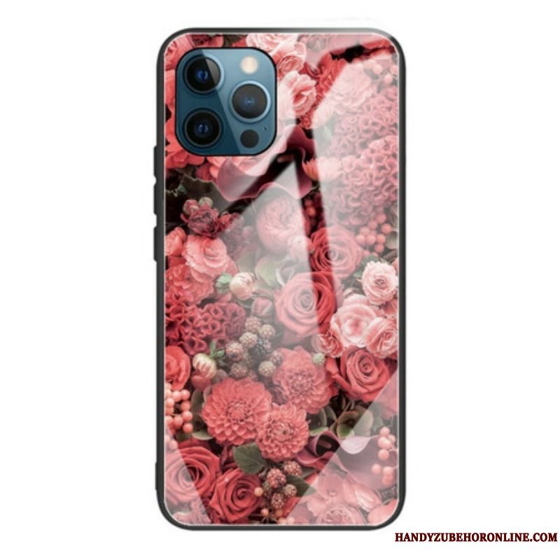 Cover iPhone 13 Pro Rose Blomster Hærdet Glas