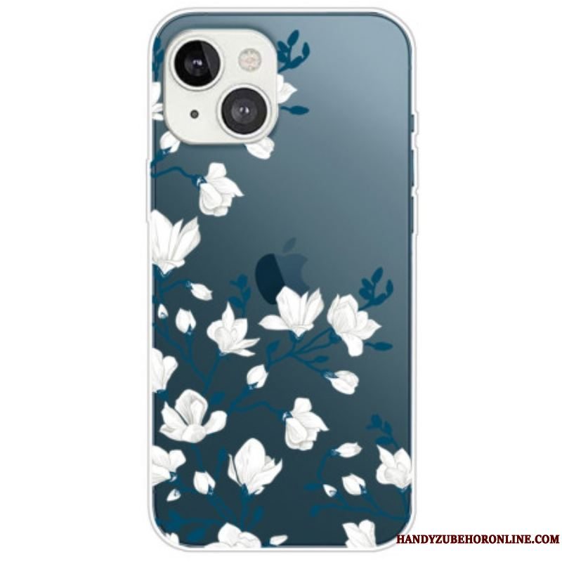 Cover iPhone 14 Plus Hvide Blomster