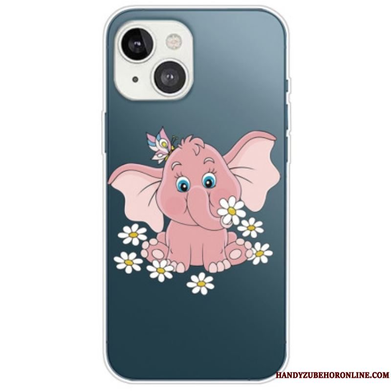 Cover iPhone 14 Plus Sømløs Lyserød Elefant