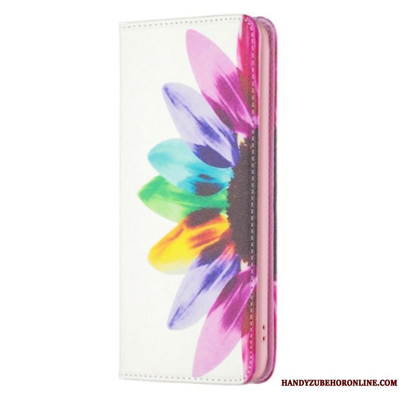 Cover iPhone 14 Pro Flip Cover Akvarel Blomst